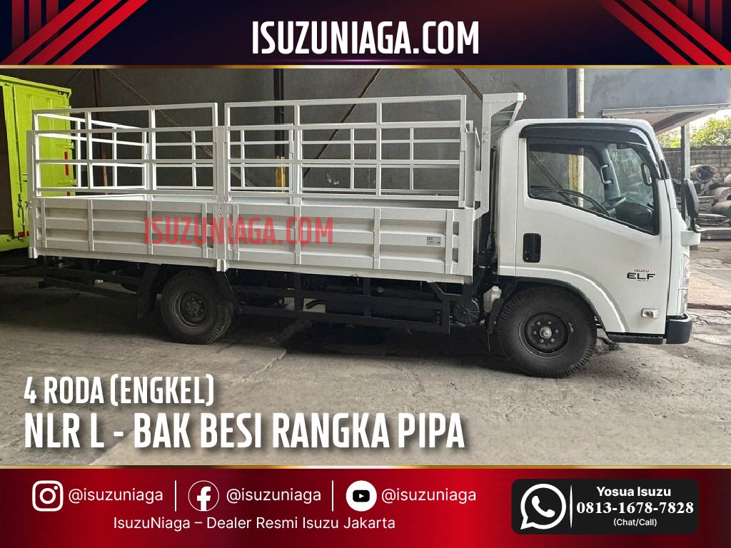 Isuzu NLR Long Bak Besi Rangka Pipa Knockdown