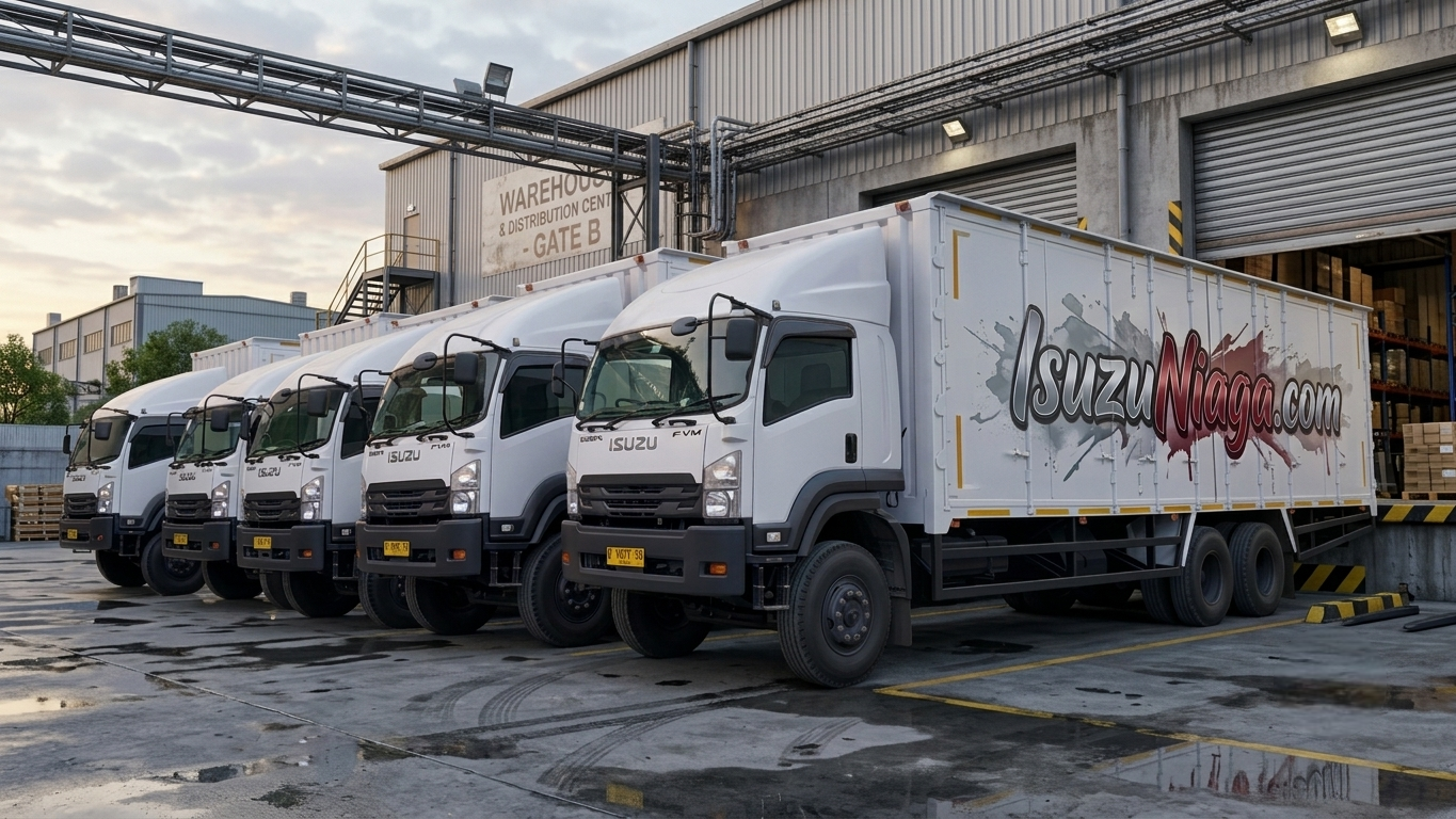 Unit truk Isuzu siap mendukung operasi distribusi fulfillment